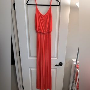Lush coral maxi dress